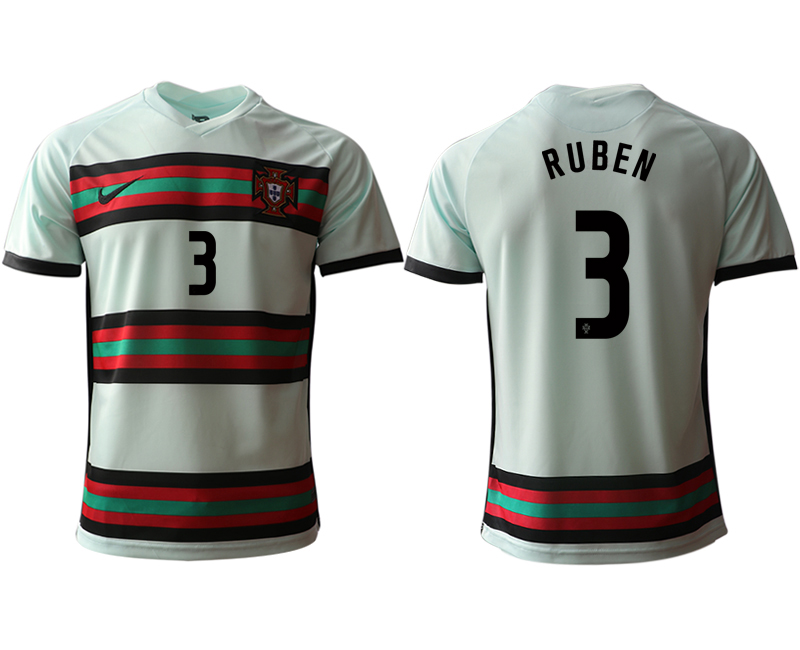 Men 2021 European Cup Portugal away aaa version grey #3 Soccer Jersey->portugal jersey->Soccer Country Jersey